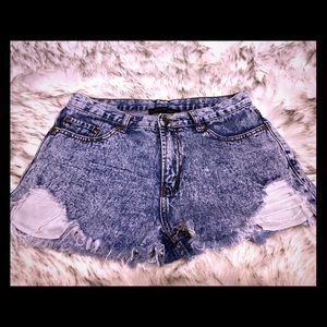 High waisted jean shorts